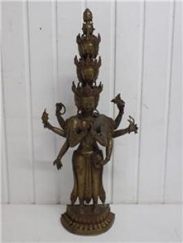 Alte Gottheit Avalokiteshvara Tibet Bronze Asiatika Skulptur Göttliches Wesen
