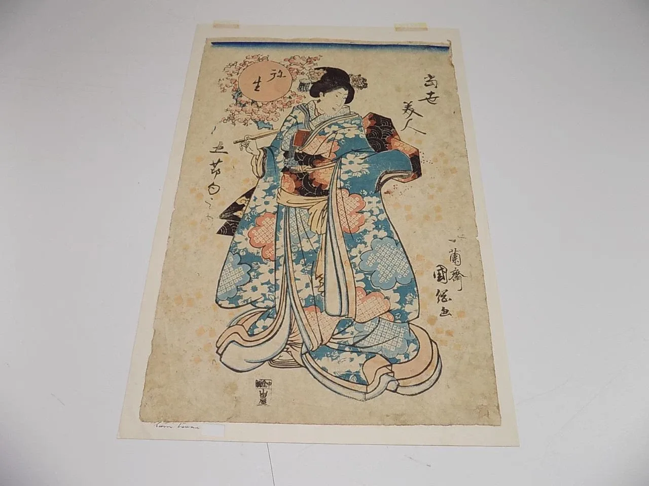 Japan Asiatika Original Farbholzschnitt Geisha Utagawa Kunisada Toyokuni III