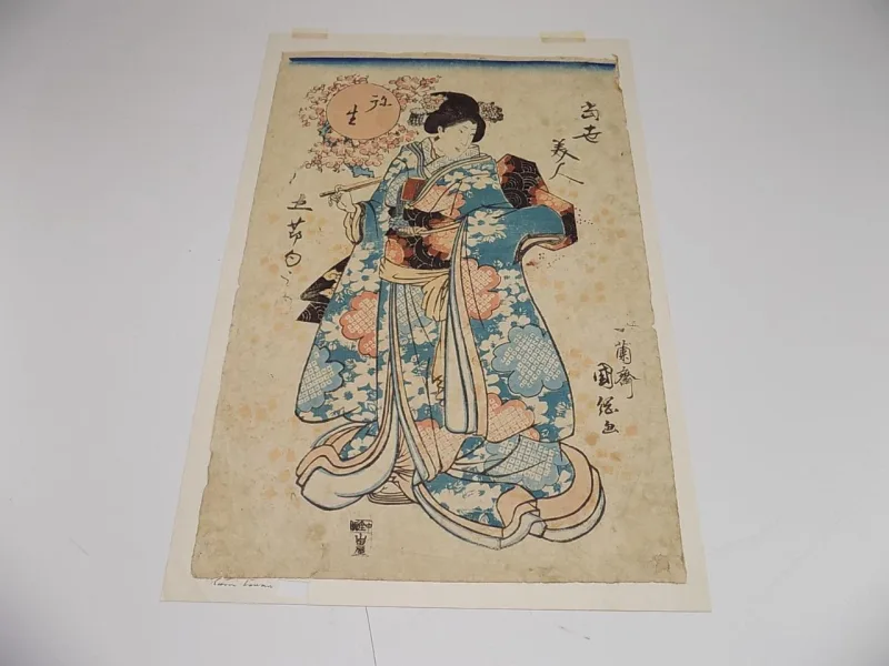 Japan Asiatika Original Farbholzschnitt Geisha Utagawa Kunisada Toyokuni III