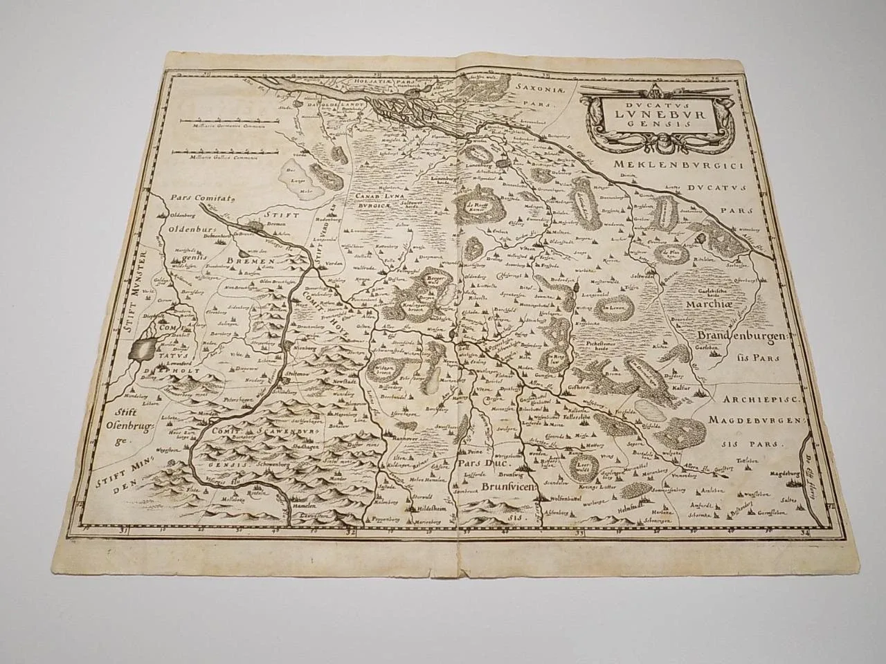 Kupferstich Landkarte militaria Germanica communia Ducatus Luneburgensis 17.Jhd