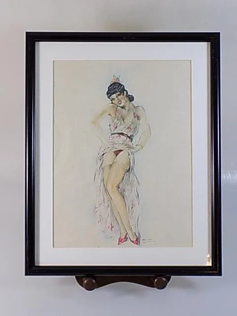 Original Akt Nude Art Nouveau Edouard Chimot 1880-1959 Farblithographie 20.Jhd