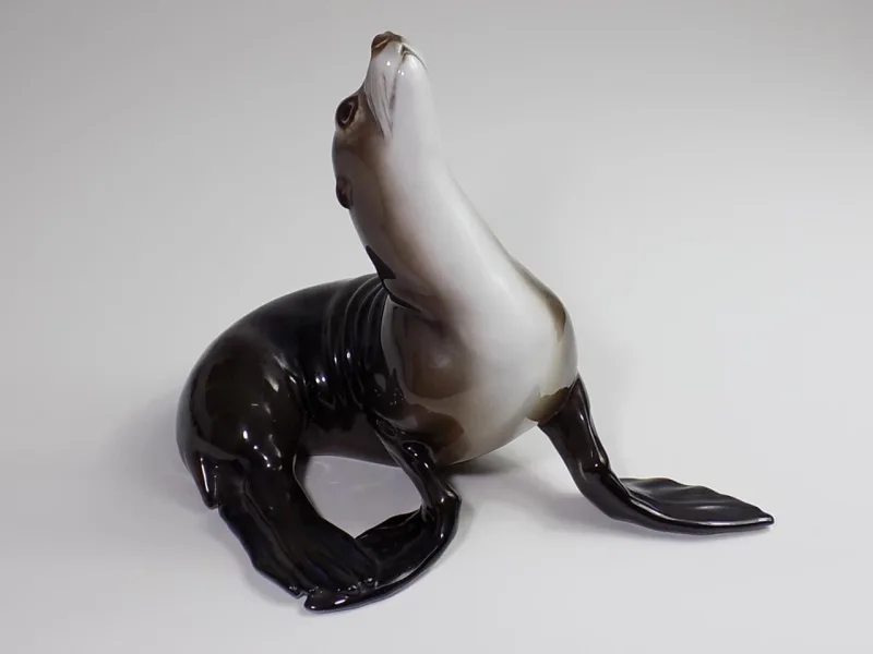 Art Deco Rosenthal Figur großer Seehund Entwurf Th.Kärner Porzellan 1.Wahl