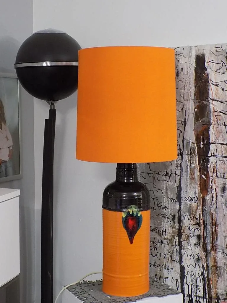Rare seltene Panton Ära Studio Lampe Rosenthal Studio Line Keramik Orange 70er