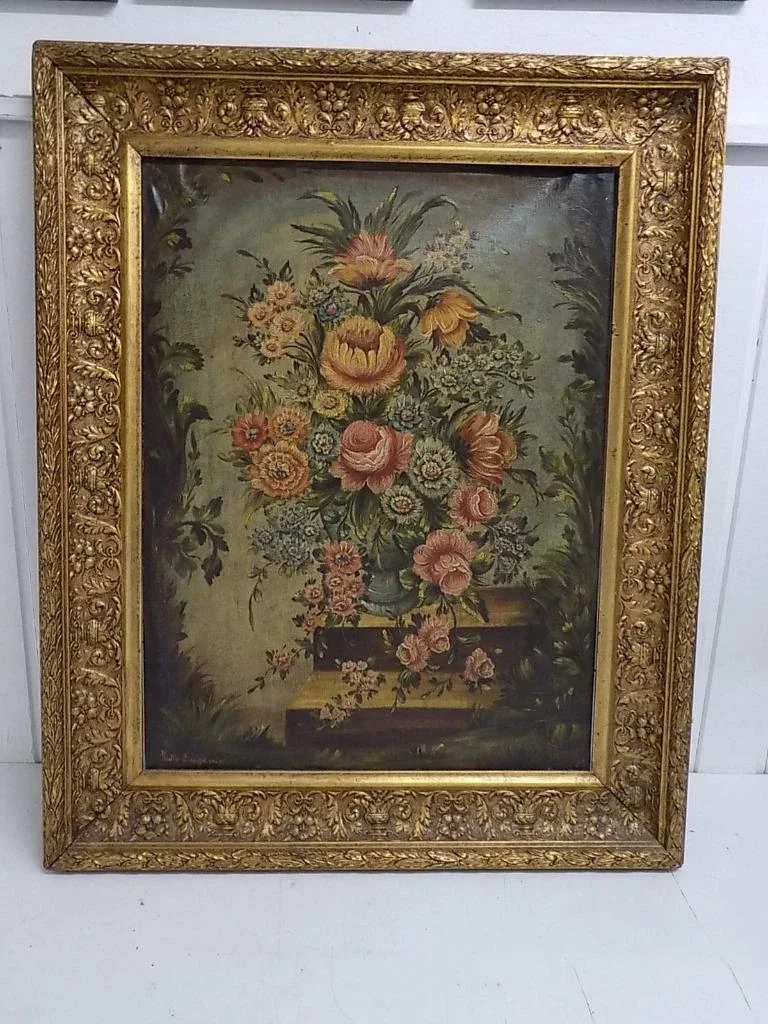 Biedermeier Altmeister Ölgemälde Italien Stillleben Signiert Malerei Rare 18.Jhd