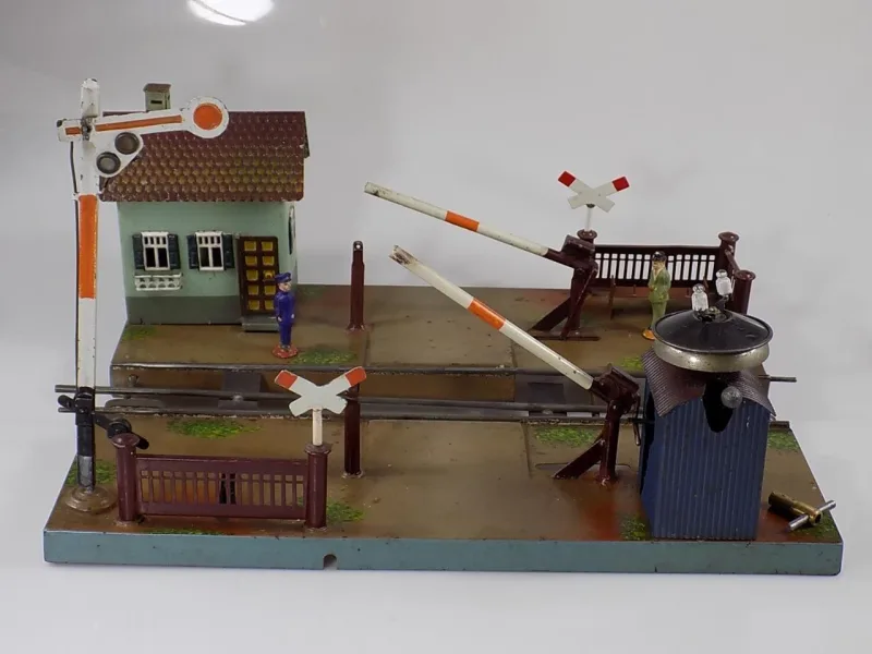 Rare Original Märklin Spur 1 Bahnübergang Bahnwärterhaus Antikspielzeug 20.Jhd