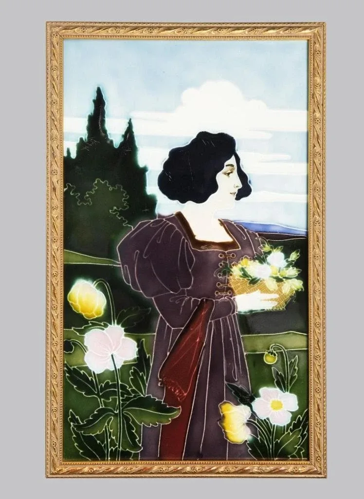 Art Nouveau Norica Fliese Stuckrahmen Johann von Schwarz Carl Sigmund Luber
