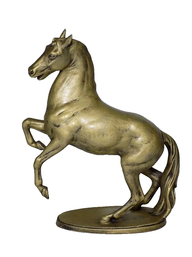 Vintage Prächtige Pferde Skulptur Aufsteigendes Pferd Eisenguß Figur 20.Jhd