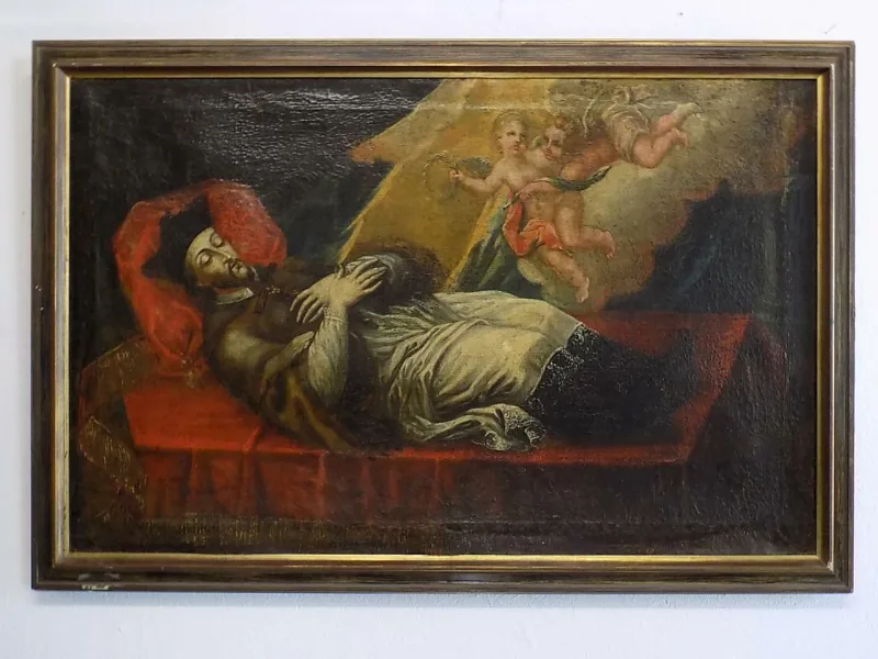 Rare Barock Altmeister Ölgemälde Heiliger Johannes Nepomuck feine Malerei 18.Jhd