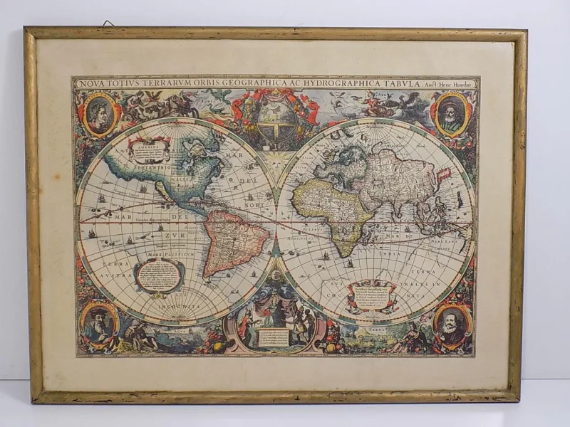 Karte Nova terrarvm totivs Orbis geographica ac hydrographica tabvla H.Hondio