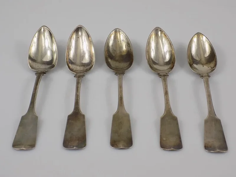 Jugendstil Silber Kaffeelöffel 13 Lot J.F.Maier 89 Gramm 5 Stück um 1900