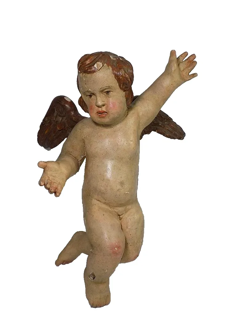 Barock Engel Putto Holzfiguren Skulpturen original Fassung Holz 18/19.Jhd
