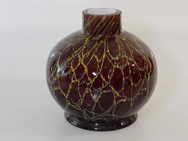 Art Deco kleiner WMF Ikora Lampenfuß Rot Gelbe Craquele Bauhaus 20.Jhd