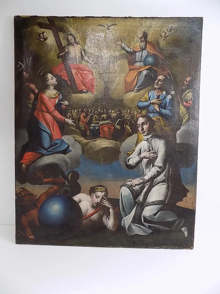 Rare Barock Altmeister Ölgemälde Mythologische Szene Sakral ohne Rahmen 18.Jhd