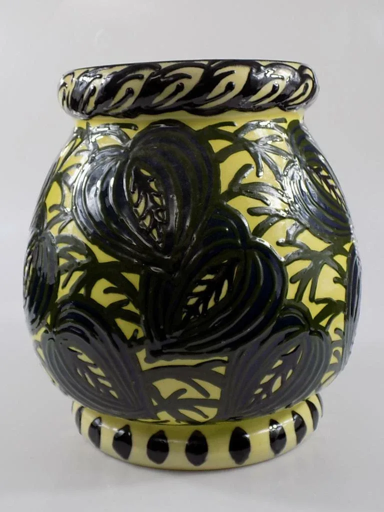 Vintage Jugendstil Vase Ktk Kandern Tonwerke Laeuger Art Pottery 20.Jhd