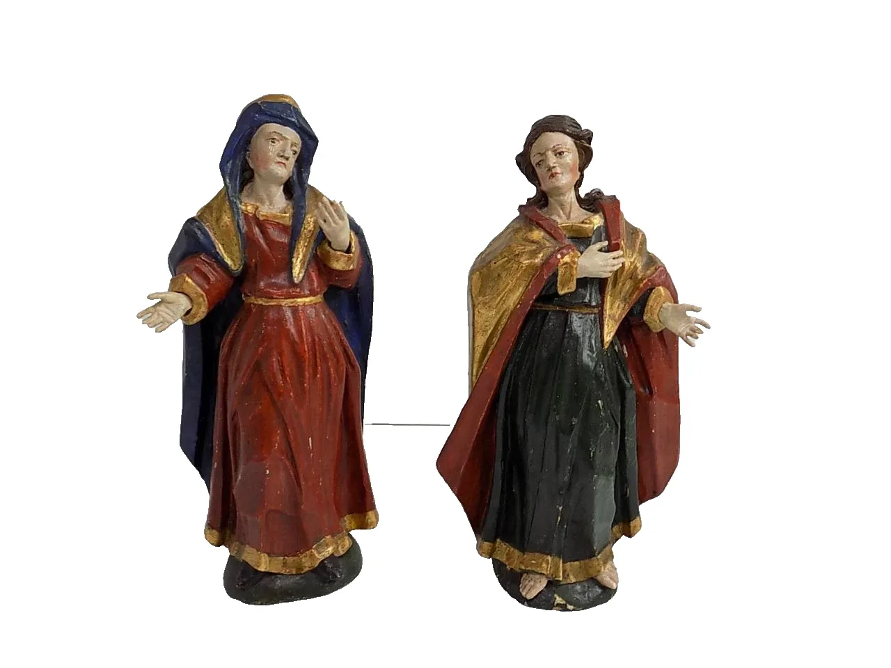 Barock Figur Johannes Maria aus der Kreuzigung Massivholz Bunt gefasst 18.Jhd