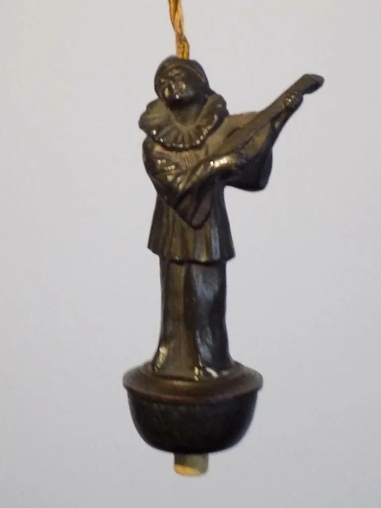 Jugendstil Tischklingel Bajazzo Wiener Bronze Figur Skulptur Klingelknopf 20.Jhd