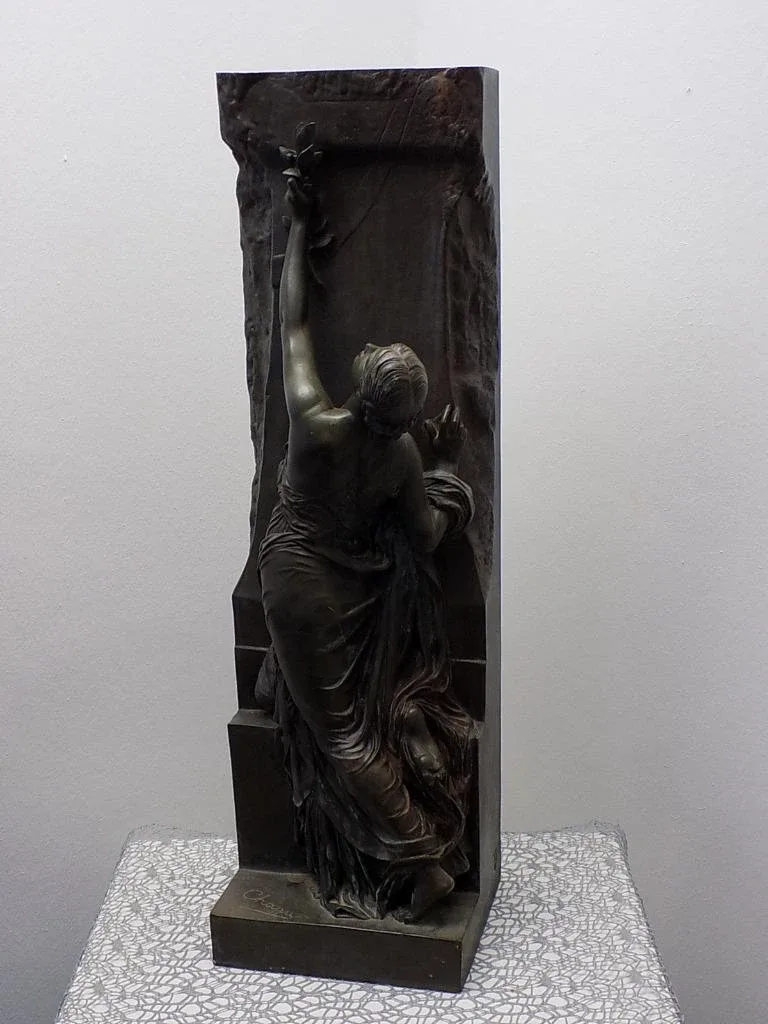 Antike Jugendstil Bronze Skulptur Henri Michel Antoine Chapu F Barbedienne 1880