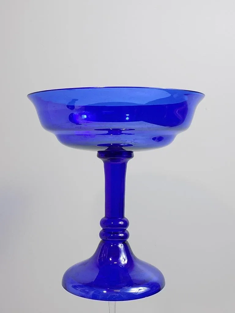 Art Deco Fußschale Signiert Jean Beck München Blau Irisierend Bauhaus Design