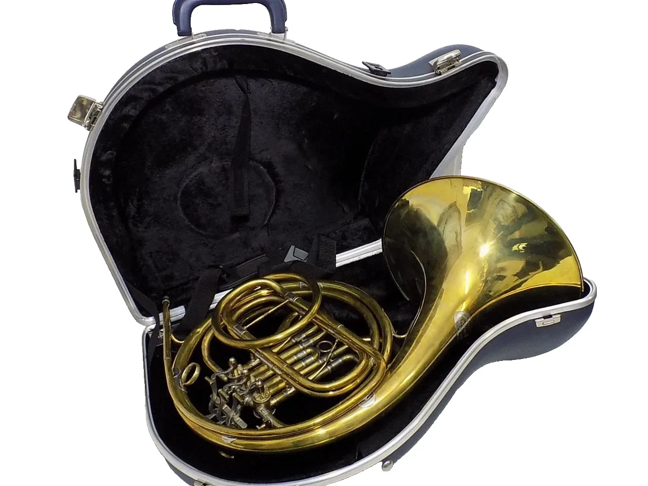 Rares Blasinstrument Messing Franz Michl Haibach Messing im Hartschalenkoffer