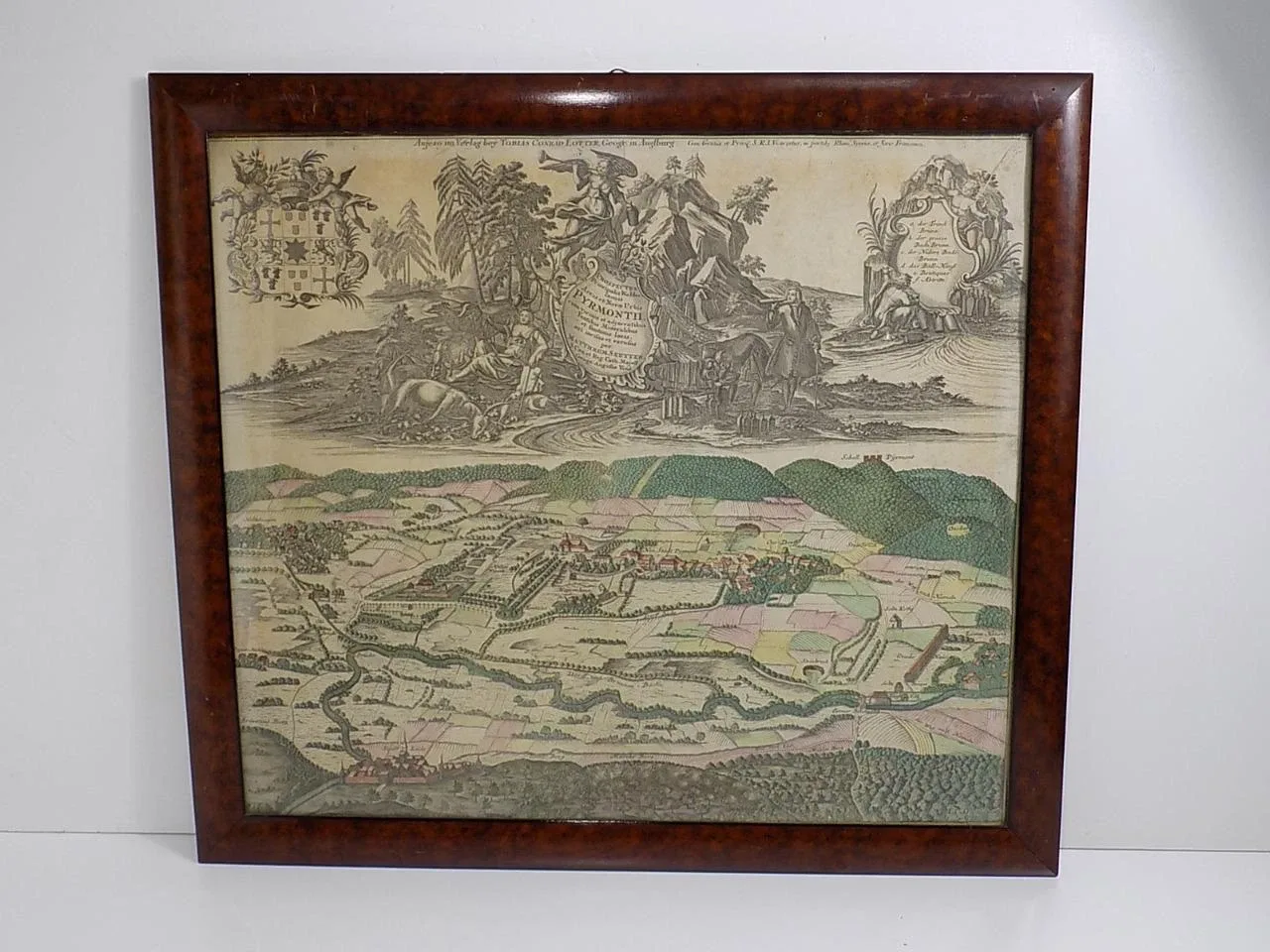 Original altkoloriert Landkarte Kupferstich Bad Pyrmontii Matthäus Seutter 1738