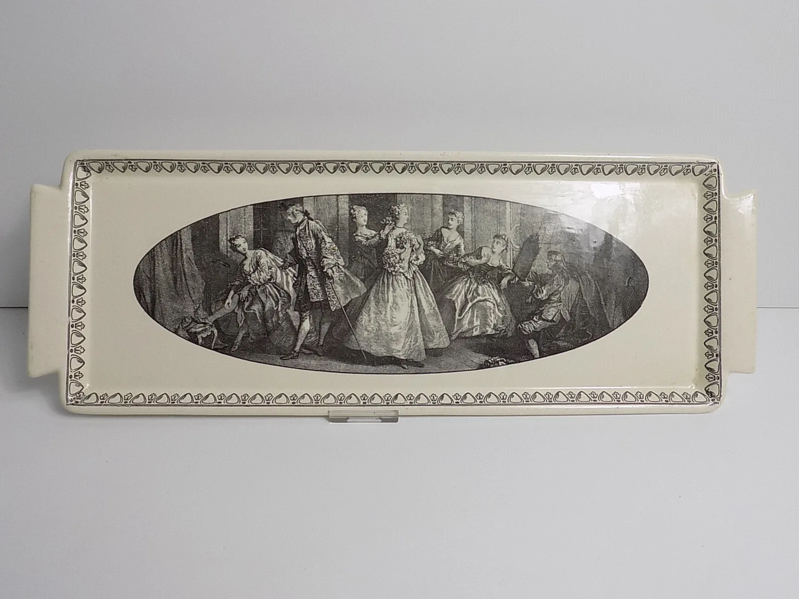 Jugendstil Große Sarreguemines Platte Regence U &Cie Barockmotiv Porzellan
