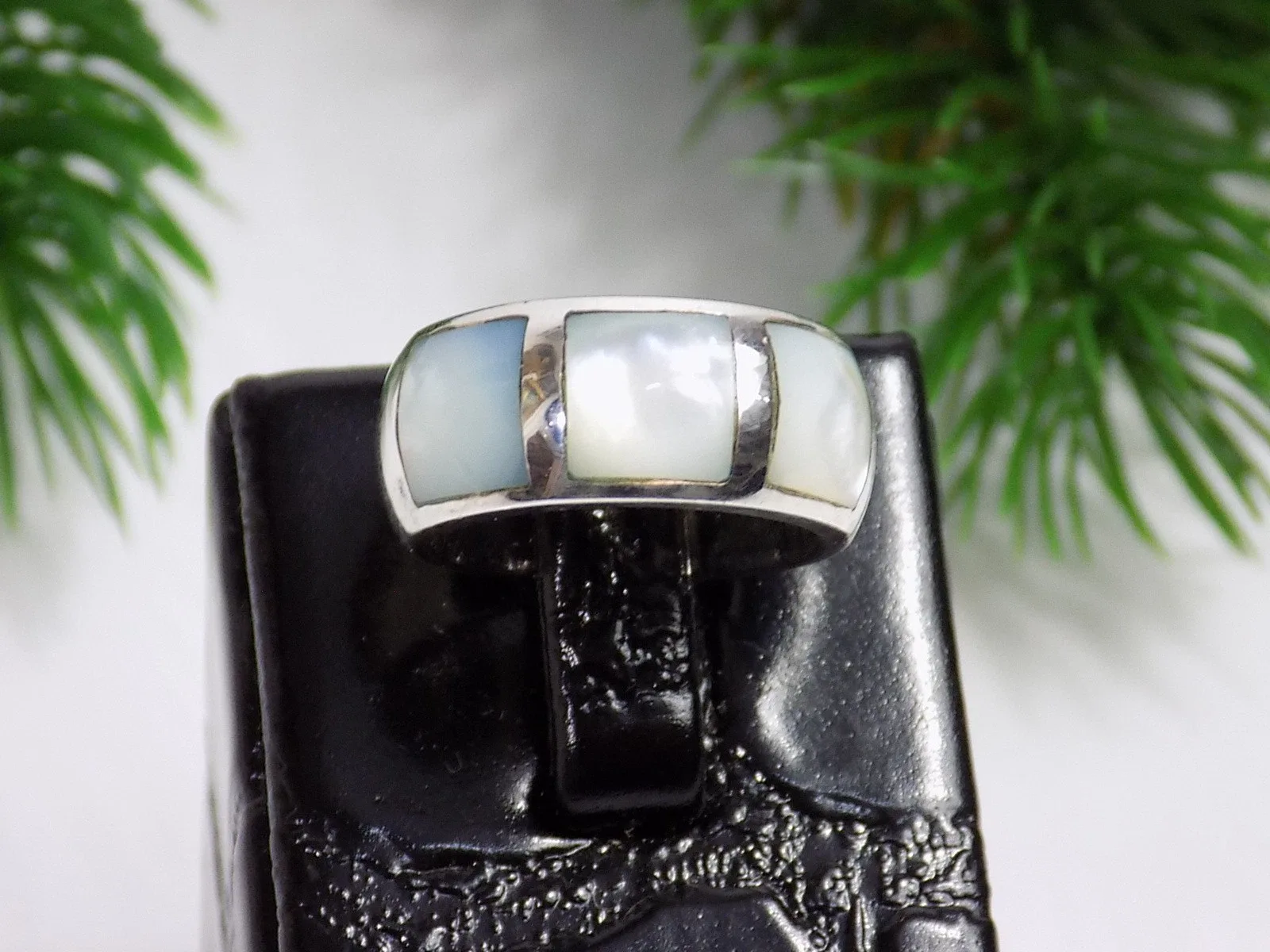 Designring Perlmut 925er Sterling Silber massiv Designschmuck Goldschmiedearbeit