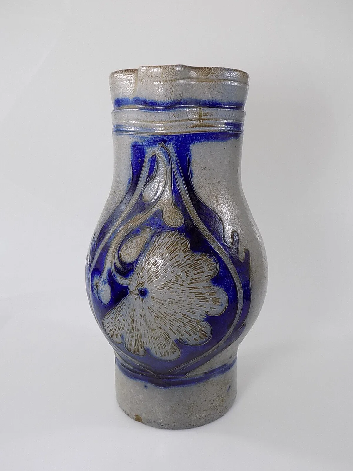 RARE JUGENDSTIL WEINKRUG STEINGUT GERITZT BIRNENKRUG WASSERKRUG HENKEL 20.JHD