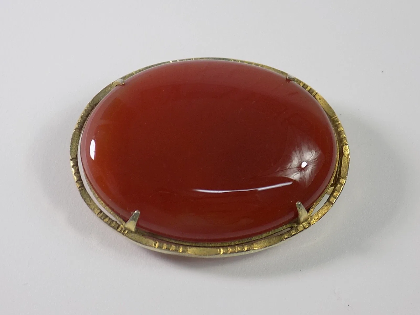 Vintage Charm Accessoires Brosche Anhänger Carneol Edelstein vergoldet