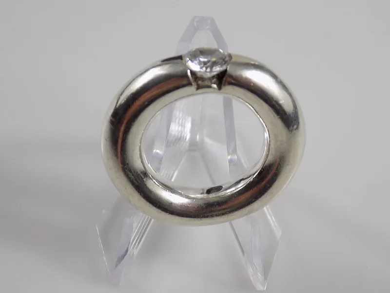 Eleganter Skielka 925er Sterling Silber Ring massiv Zirkonia Stein Designschmuck