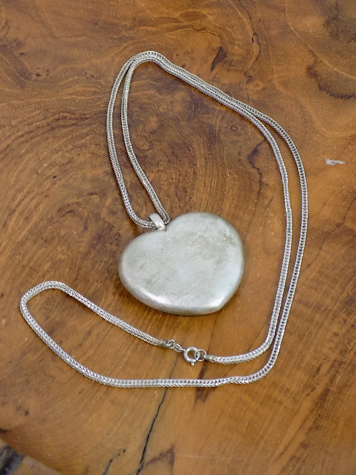 Vintage Set Silberherz und Kette 925er und 835er Silber Sterling Designschmuck