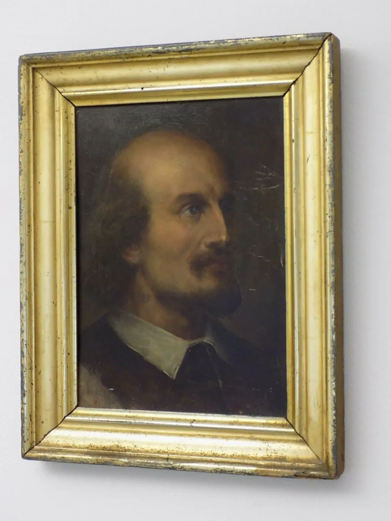 Barock Altmeister Ölgemälde Portrait eines Edelmann goldener Holzrahmen 19.JHD