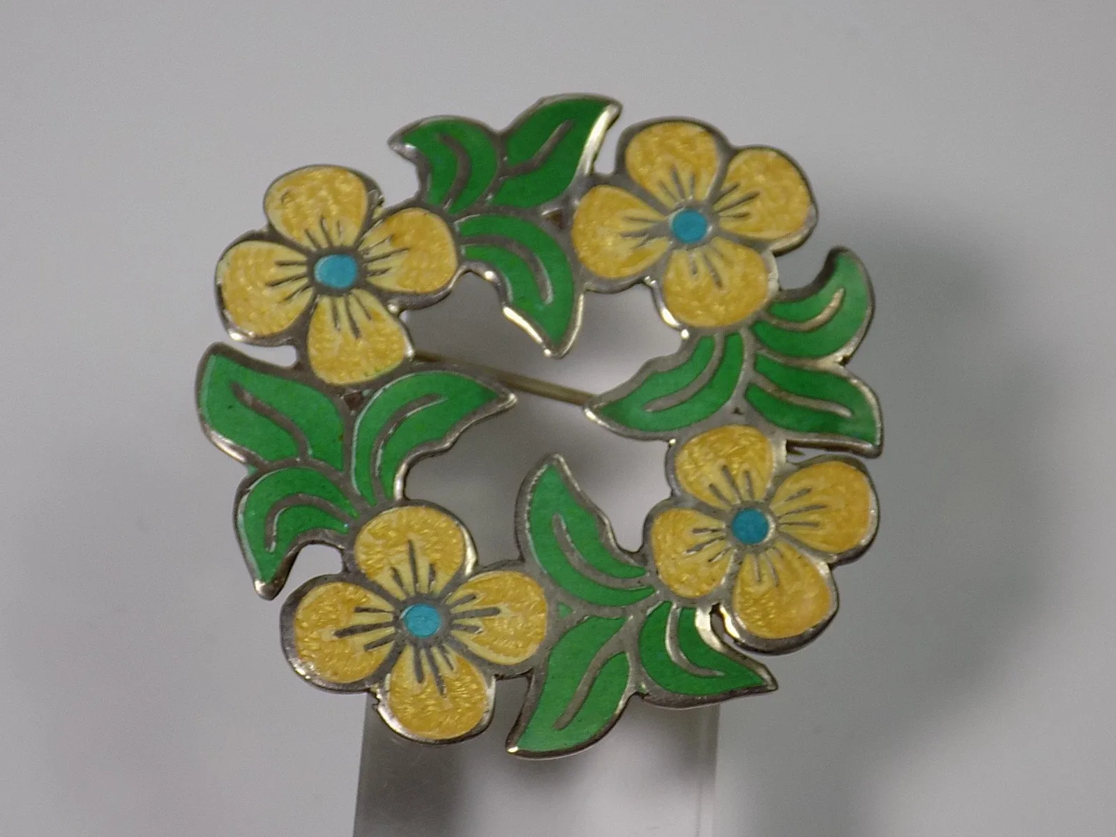 Vintage antike Brosche Mexico 925er Sterlingsilber Floral verziert mit Blumen