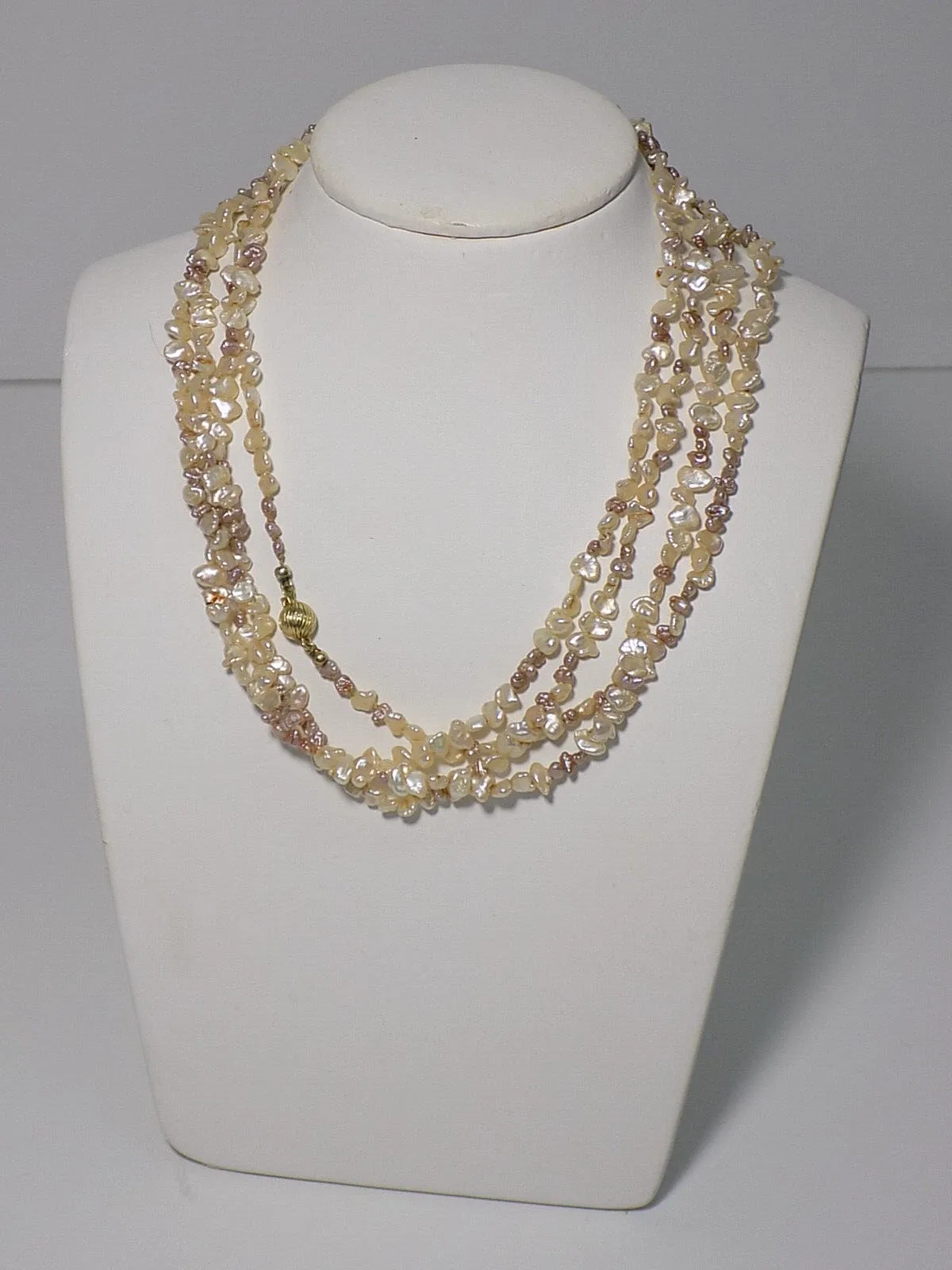 Edle Lange Damen Kette Collier Süßwasser Zuchtperlen 585er Gold Schließe 156 cm