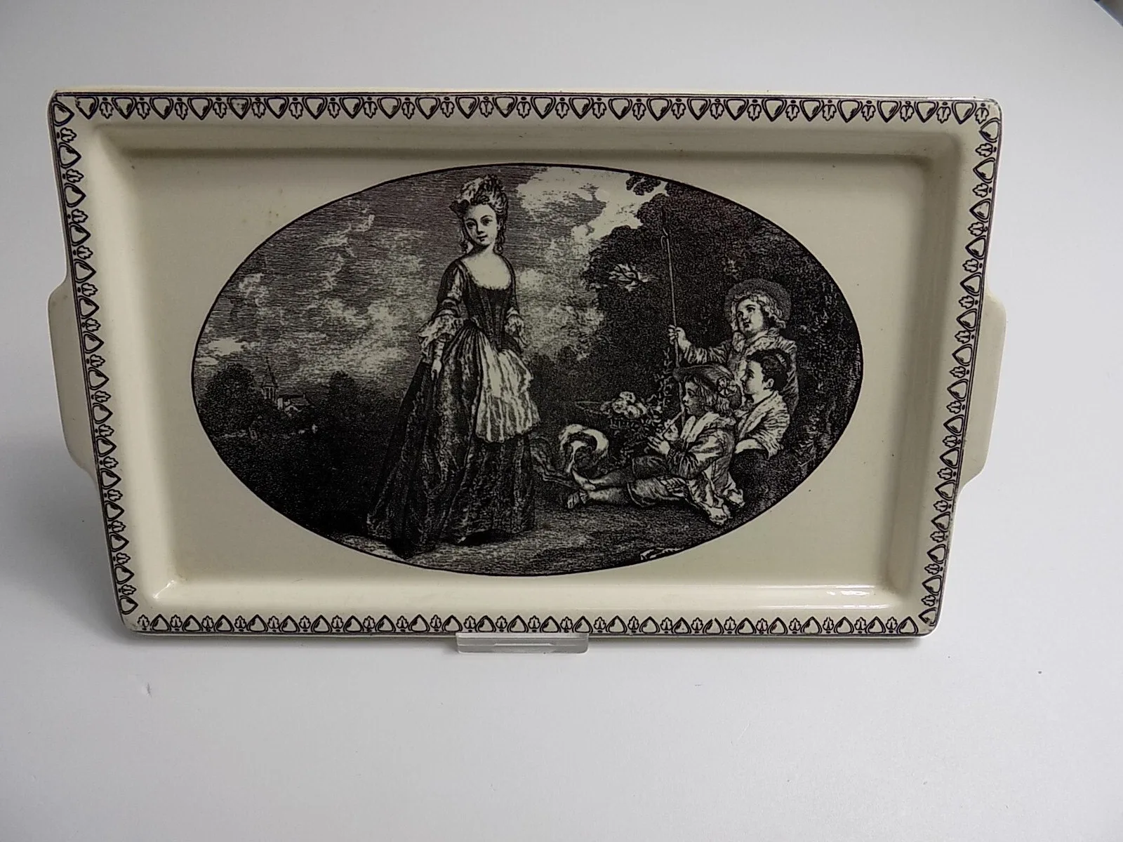 Sarreguemines Platte Regence U &Cie Barockmotiv Porzellan Watteau La Danseuse