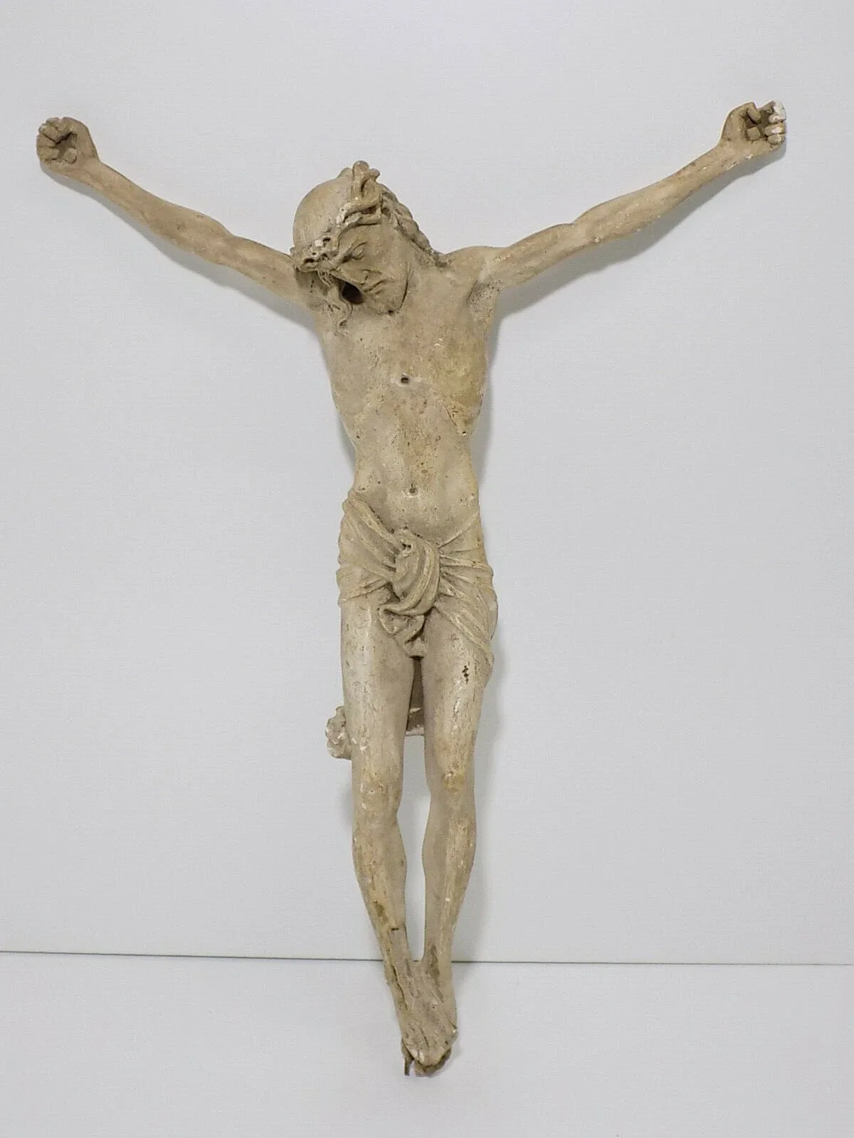 Schöne Sakrale Biedermeier Figur Jesus Christus Steinfassung Korbus 19.JHD