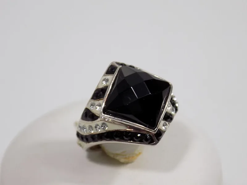Vintage eleganter David Sigal Ring Onyx Dekor 925er Silber Design unisex