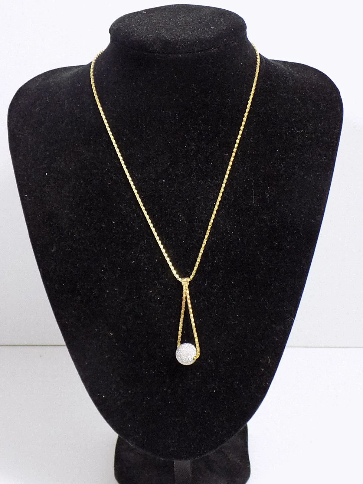 Moderne edle Damen Kugelkette AG Designschmuck 925er Silber Vergoldet Vintage
