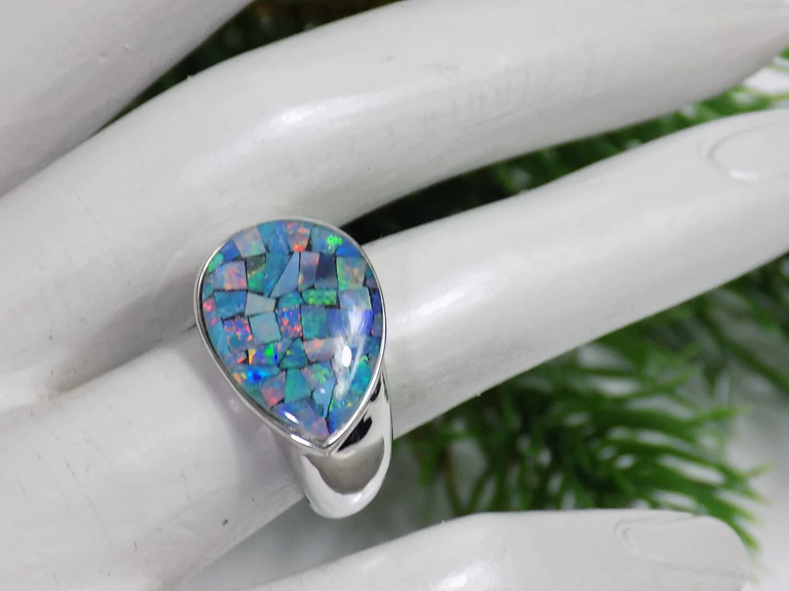 Designer Ring Opal Mosaik 925er Silber Kerstin Michaelsen Designschmuck Juwelier