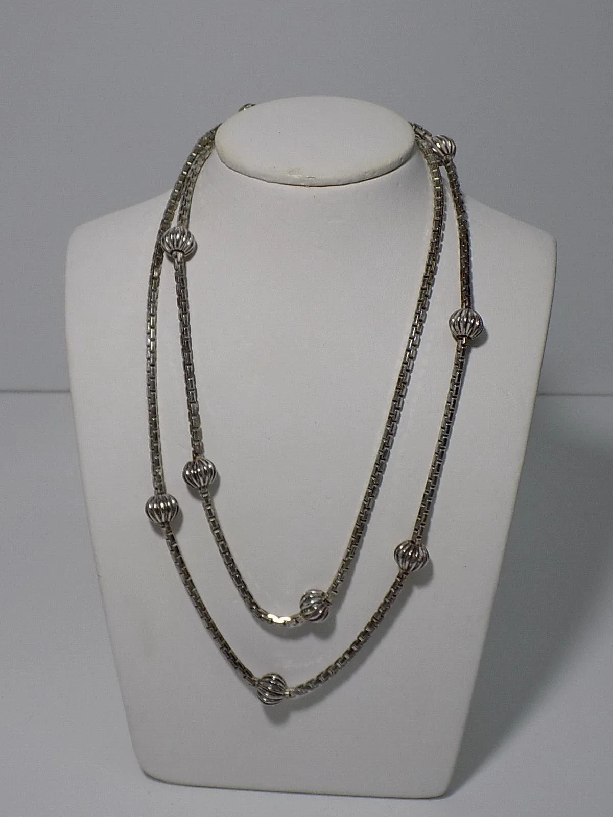 Feine Edle Damen Halskette Collier FBM 835 Silber Designschmuck Lang 89,5 cm