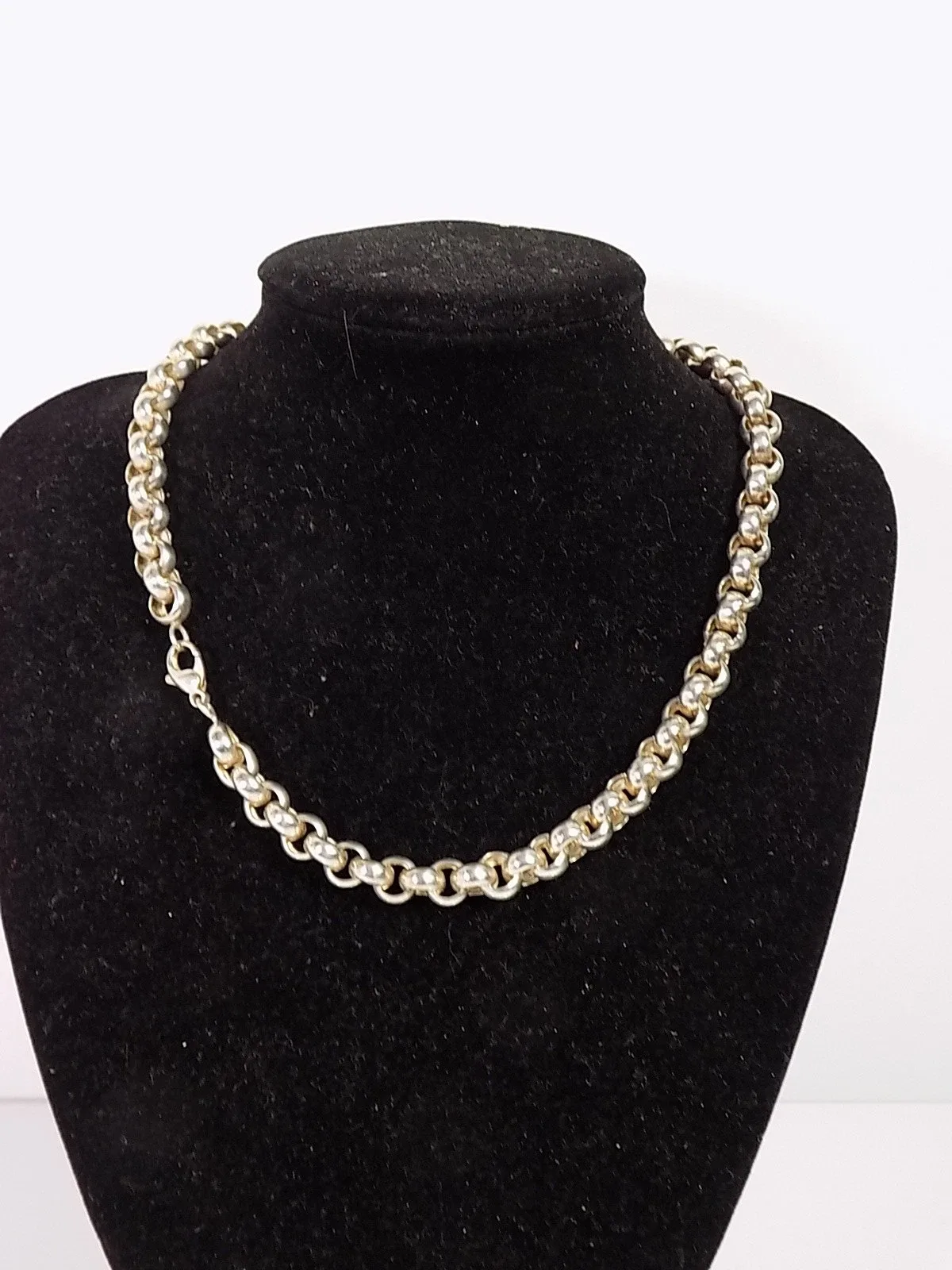 Vintage edle Halskette Erbsenkette 835er Silber Designschmuck unisex massiv