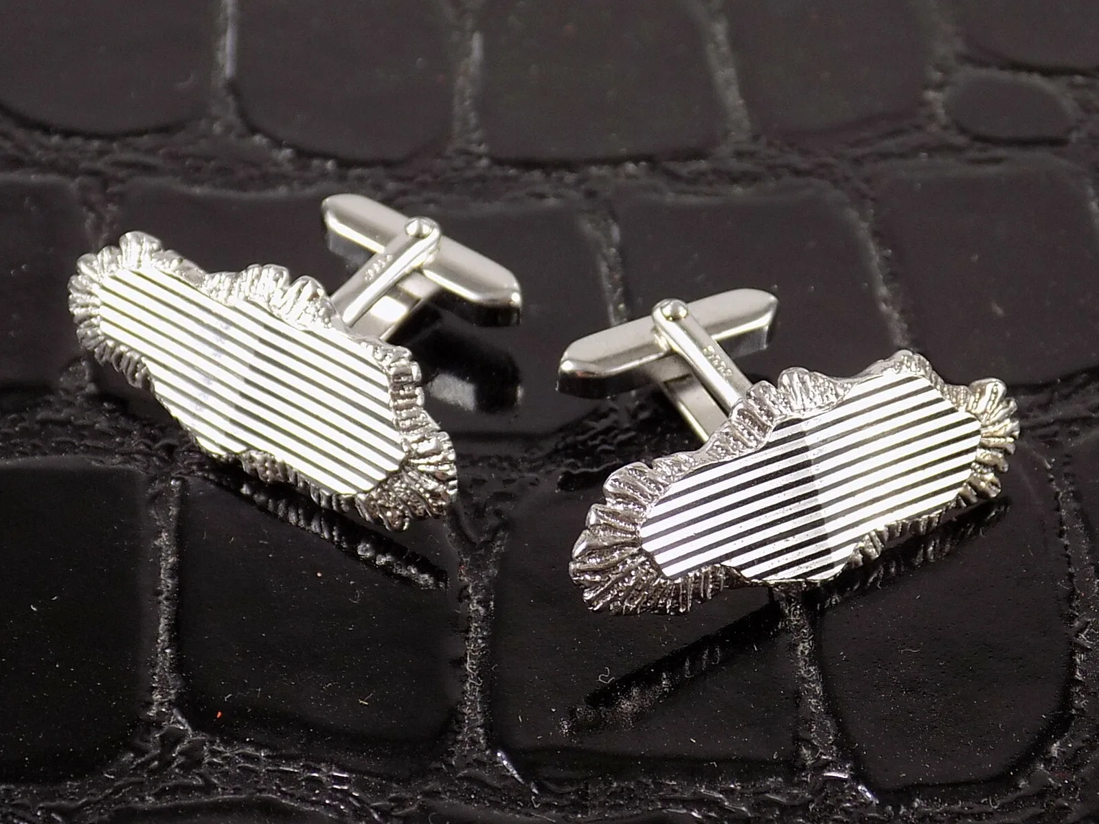 Vintage Art Deco Manchettknöpfe 800er Silber Antikschmuck schönes Design 20.JHD