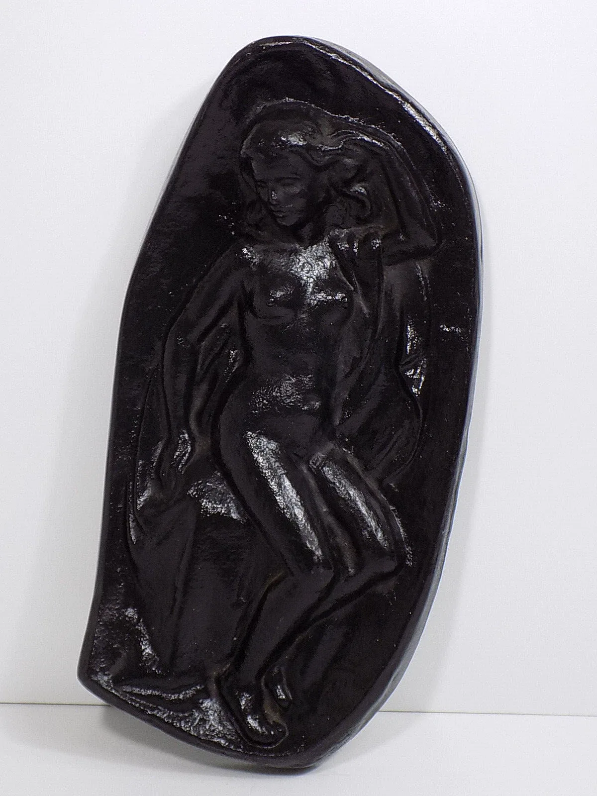 Original Gusseisen Figur Akt Nude Wandrelief Design Künstler SHW Hüttenwerke
