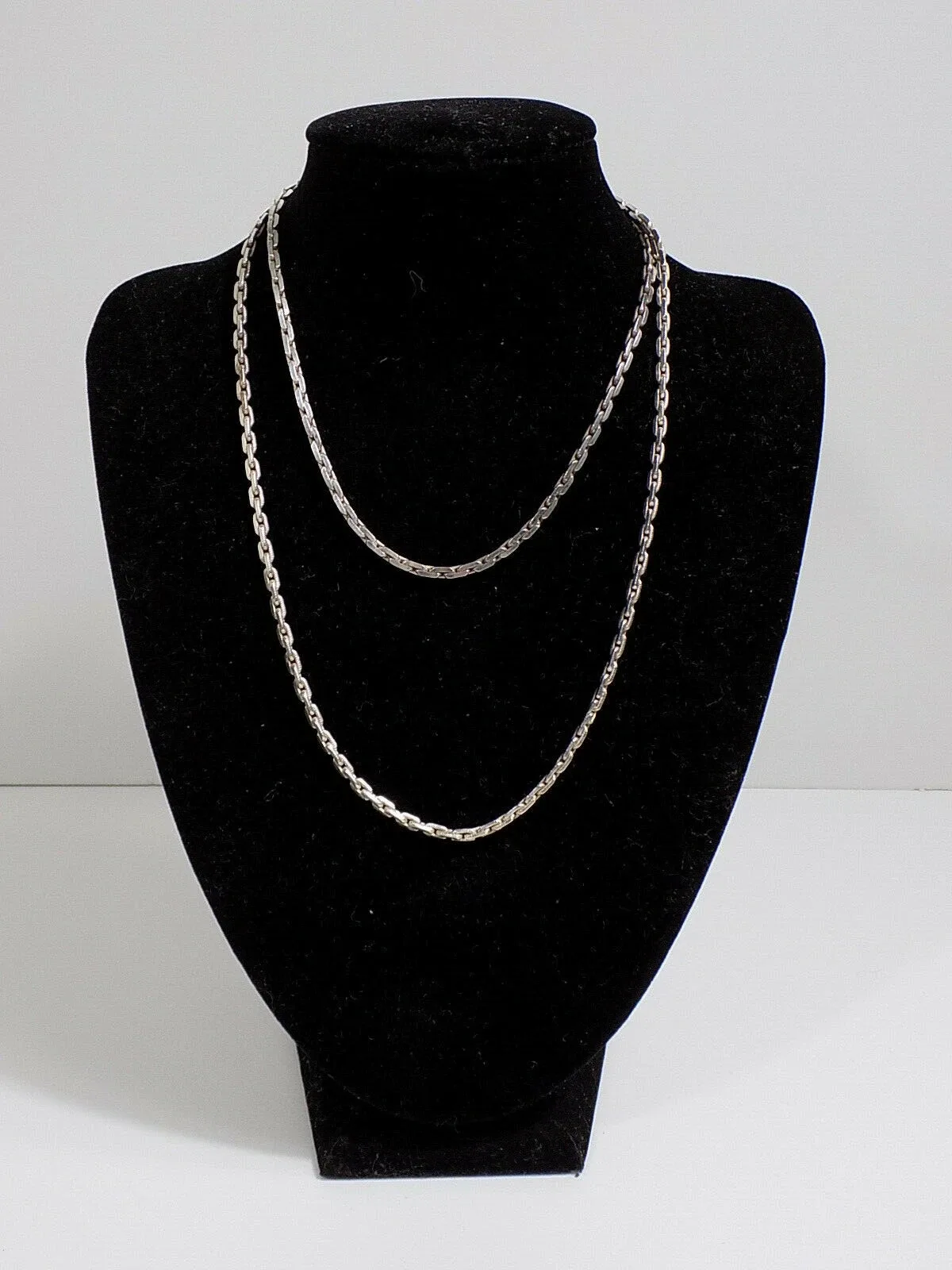 Schöne lange edle Damen Halskette Collier 835er Silber Designschmuck unisex
