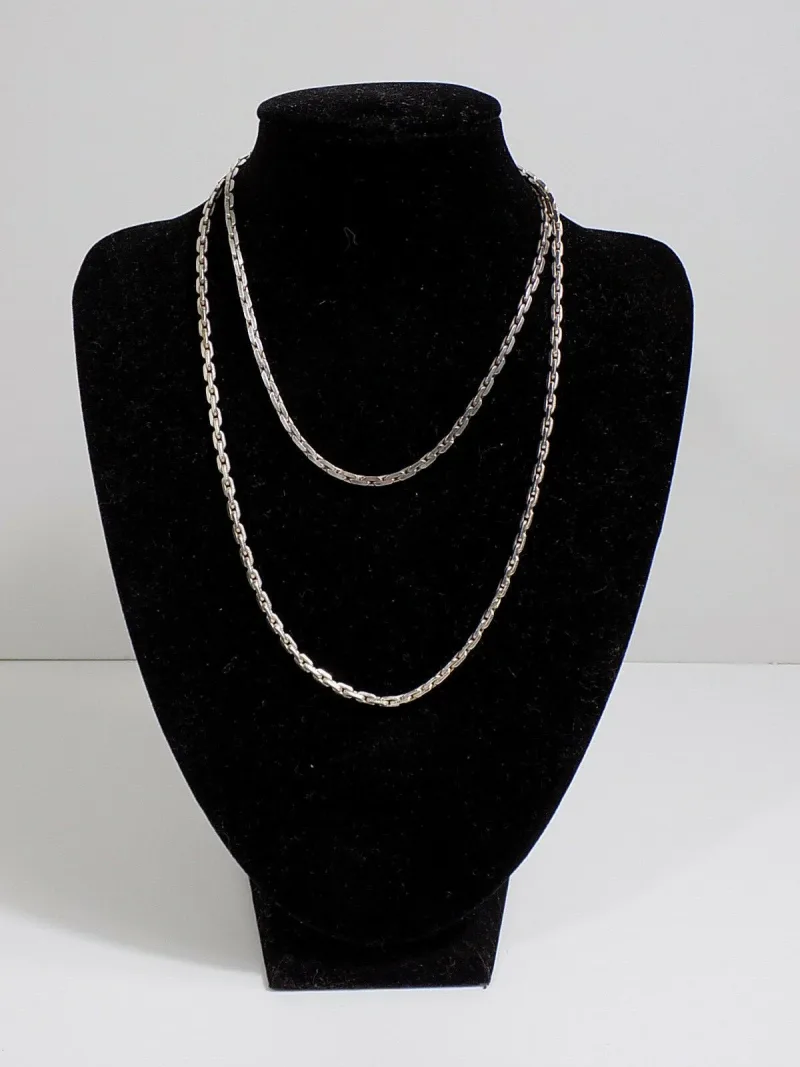 Schöne lange edle Damen Halskette Collier 835er Silber Designschmuck unisex