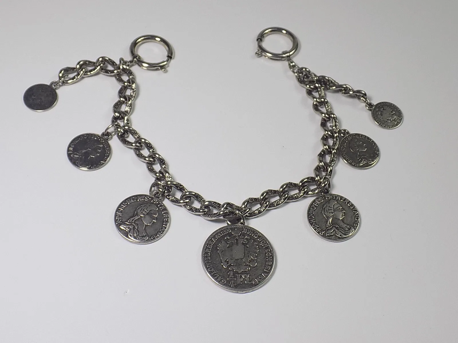 Charivari Chatelaine Jagdschmuck Trachtenschmuck Silberkette Münzanhänger