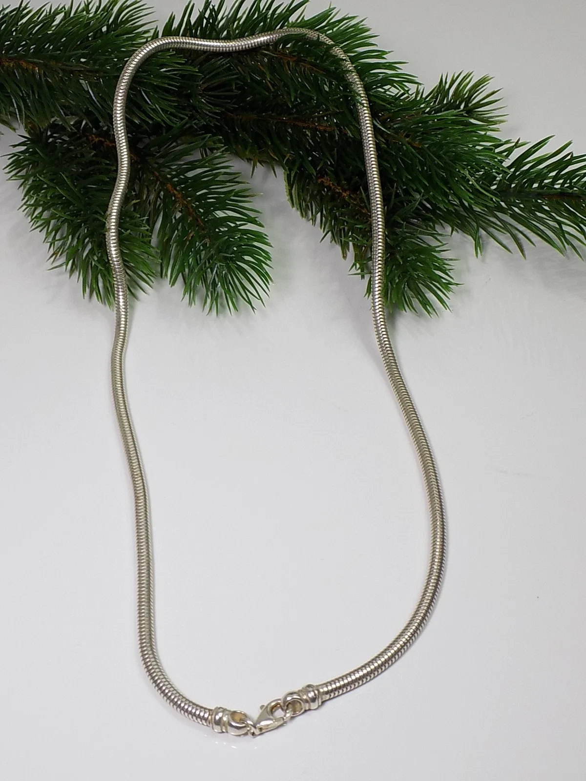 Elegante vintage Halskette Schlangenkette 925er Silber Designschmuck unisex