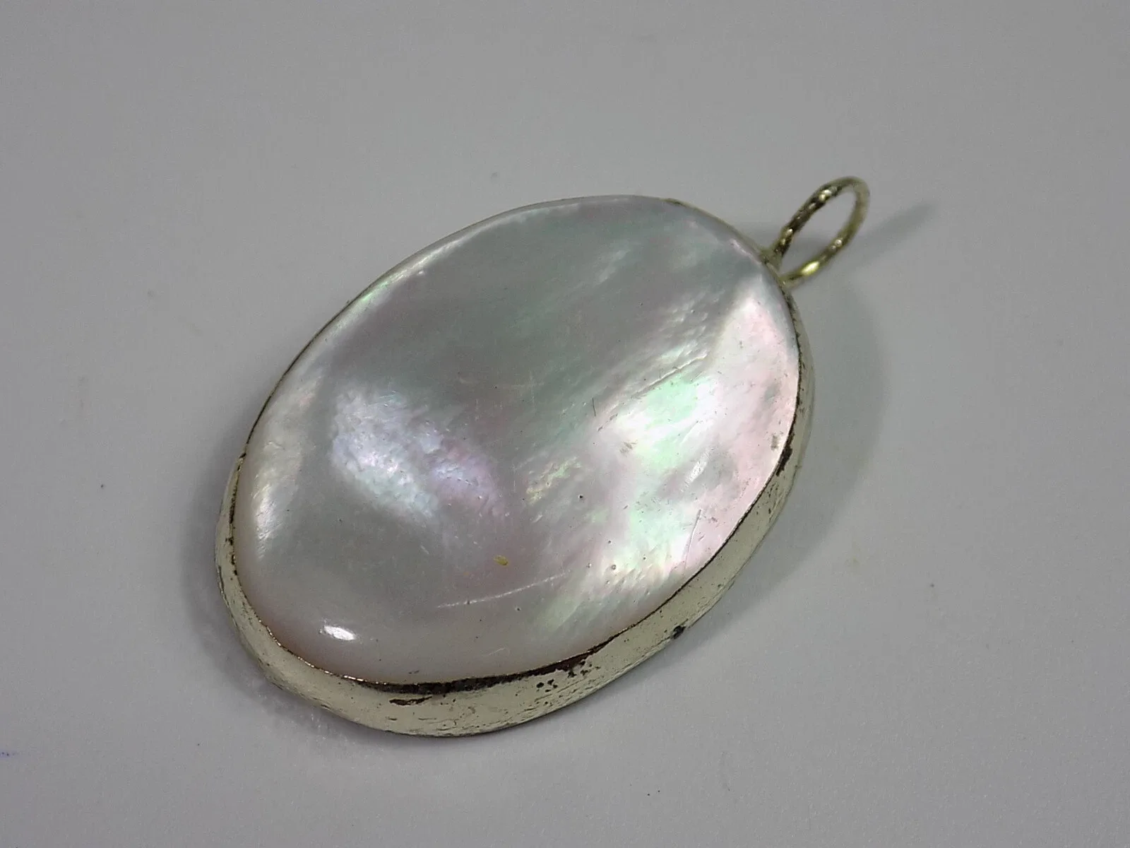 Vintage Muschel Perlmut Perlen Anhänger Schmuck Jaipur Colour Fernost