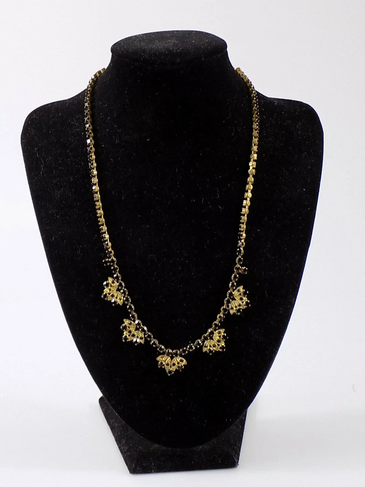 Vintage Antike Kette Collier mit Robinen Schmuck Floral Halskette Damen 20.JHD