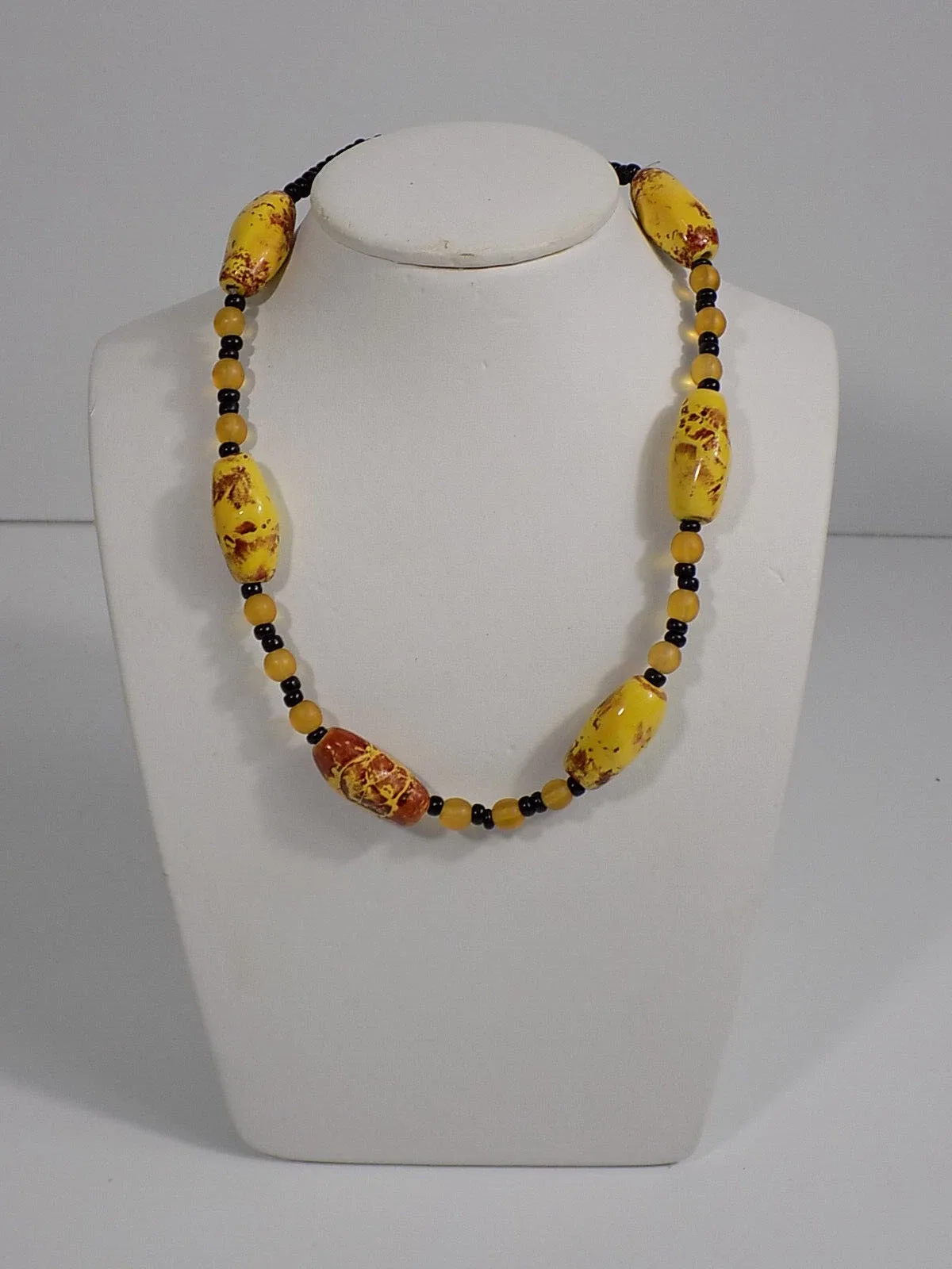 Vintage Murano Kette Oliven Halsschmuck Collier Designschmuck