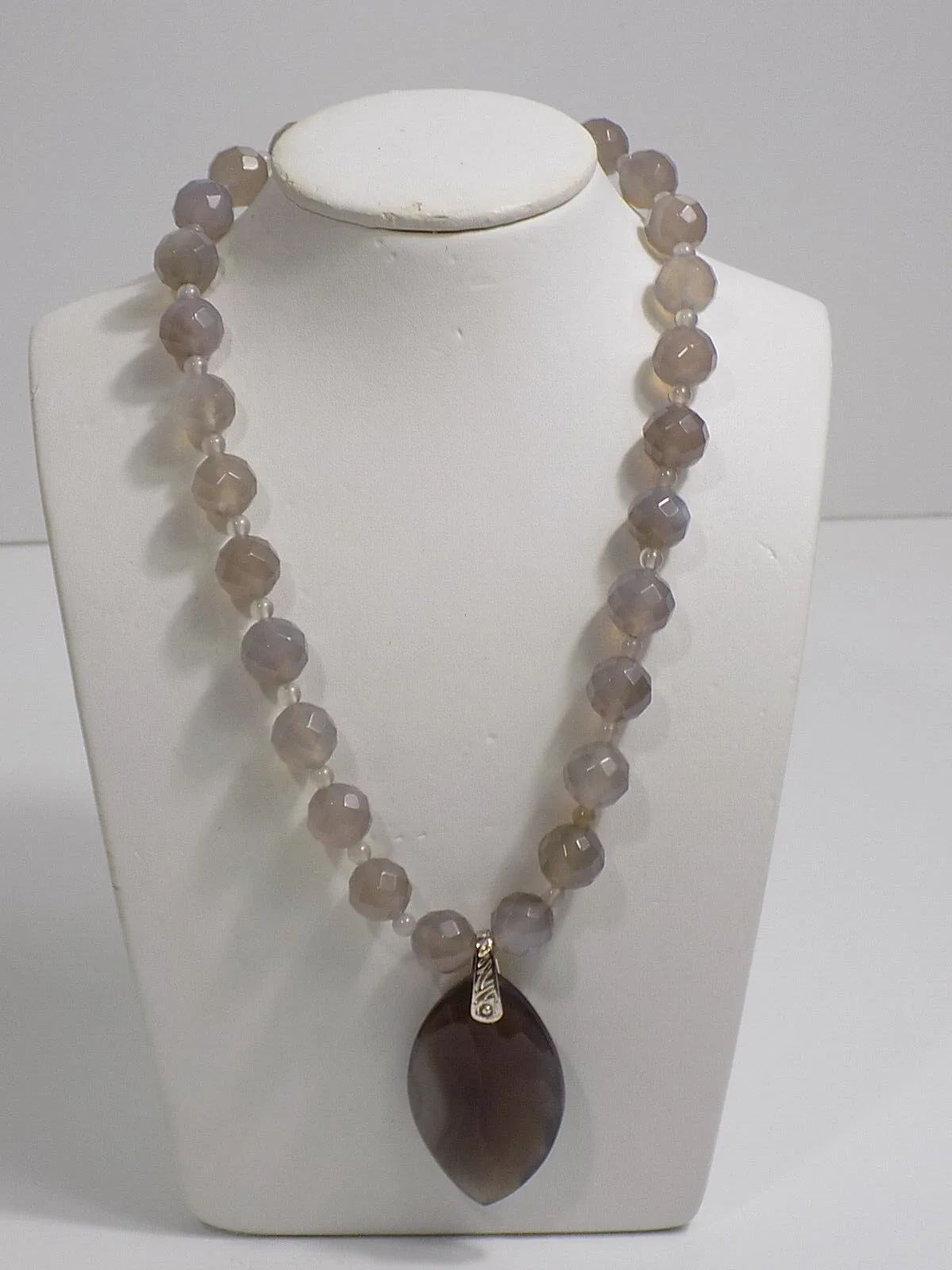 Vintage Designer Schmuck David Sigal Achat Collier Clipanhänger 925 er Silber